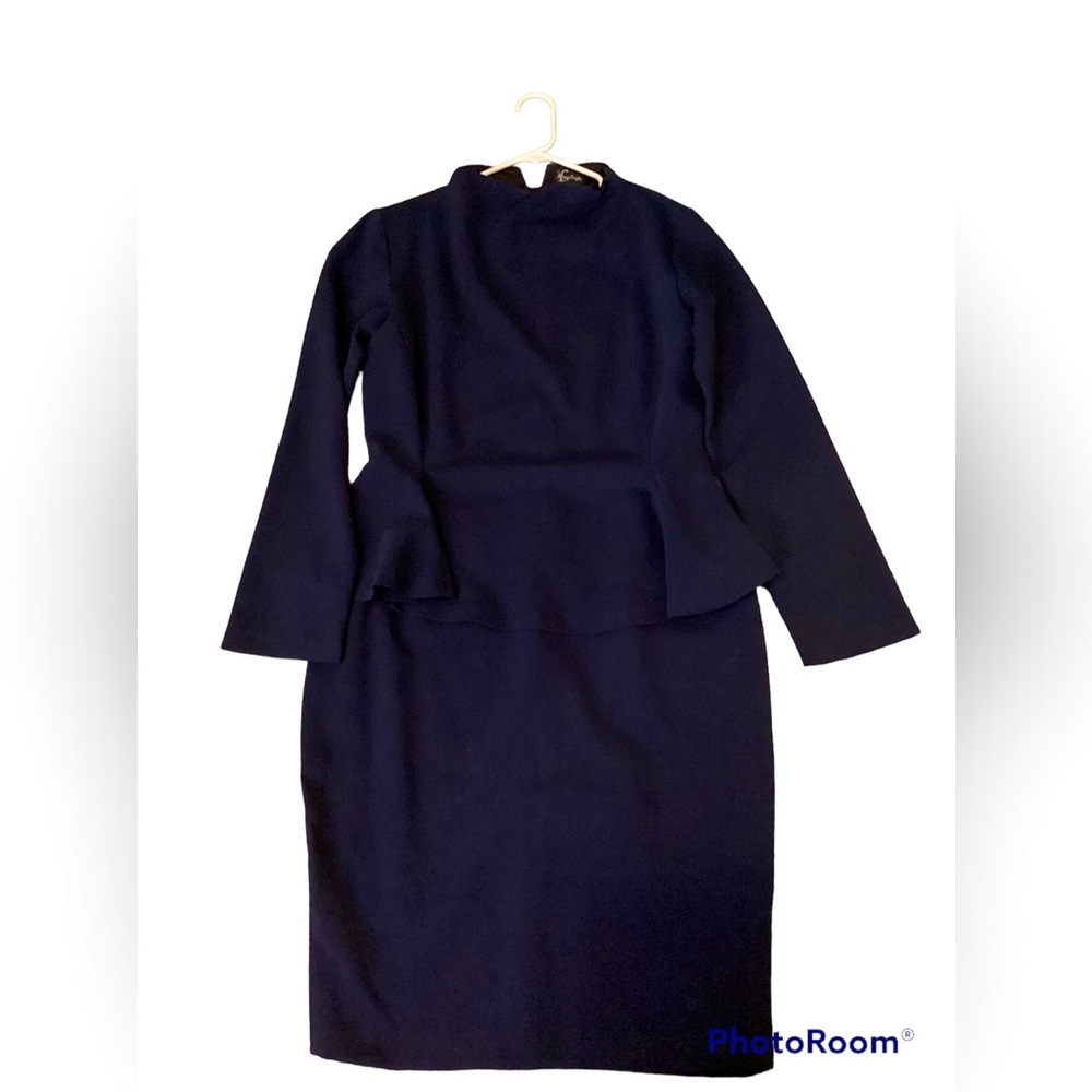 Mary Crafts Peplum in dress in dark blue size 14